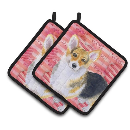 Carolines Treasures Pembroke Corgi Love Pair of Pot Holders BB9729PTHD